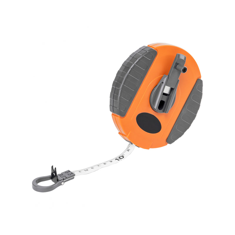 Fibreglass Coiled Tape Measure 13mm Wide Black/Orange (20m-50m)