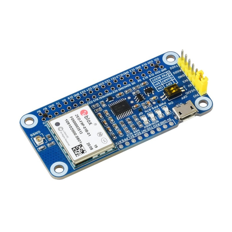 Waveshare ZED-F9P GPS-RTK HAT Centimeter Level Accuracy Multi-Band RTK Differential GPS Module for Raspberry Pi, ZED-F9P