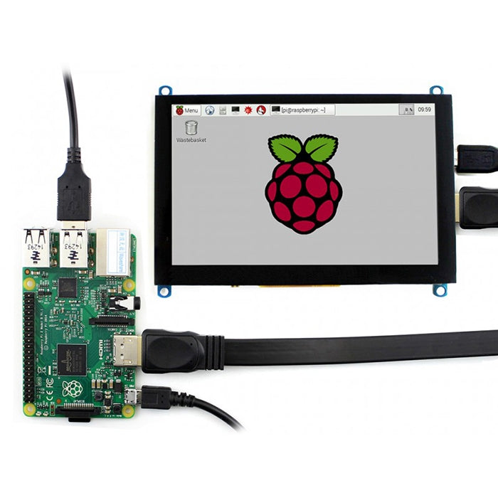 WAVESHARE 5 Inch HDMI LCD (H) 800x480 Touch Screen  for Raspberry Pi Supports Various Systems, 5 Inch HDMI LCD (H)