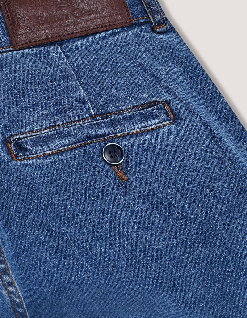Cross Pocket Traveler Denim - Mid Blue