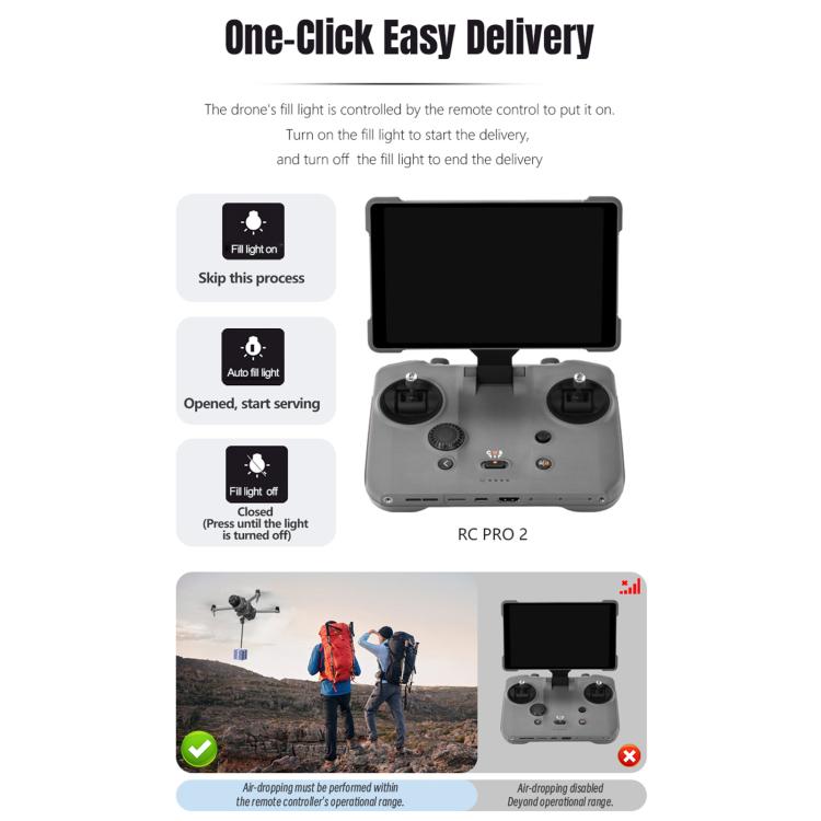 For DJI Mavic 4 Pro STARTRC Air-Dropping System Thrower Parabolic with Expansion Bracket, For DJI Mavic 4 Pro