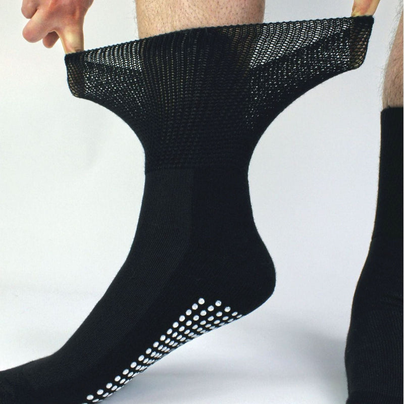 4 Pack Bamboo Diabetic Socks With Grips for Men and Women