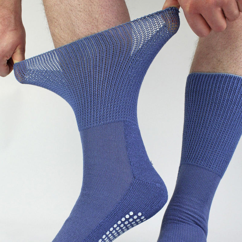 4 Pack Bamboo Diabetic Socks With Grips for Men and Women