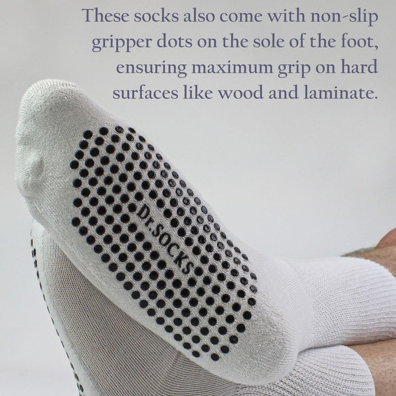 4 Pack Bamboo Diabetic Socks With Grips for Men and Women