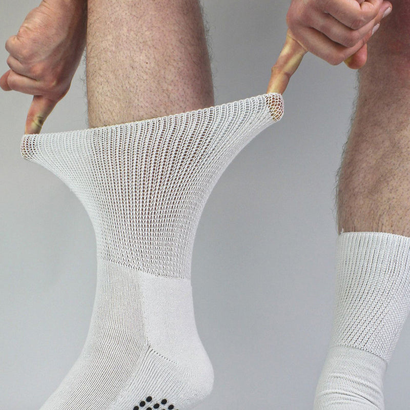 4 Pack Bamboo Diabetic Socks With Grips for Men and Women