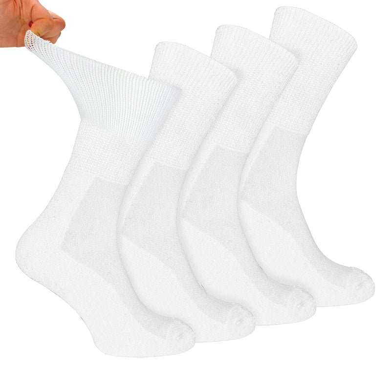 4 Pack Extra Wide Non Elastic Bamboo Diabetic Socks