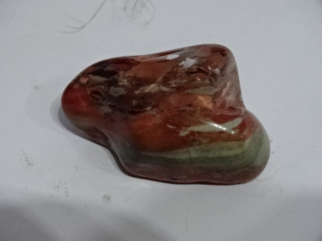 Genuine Polychrome Jasper Large Pebble  (4 x 3cm Approx)  and MIni Smudge Set