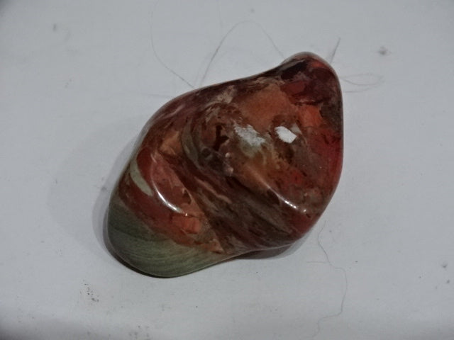 Genuine Polychrome Jasper Large Pebble  (4 x 3cm Approx)  and MIni Smudge Set