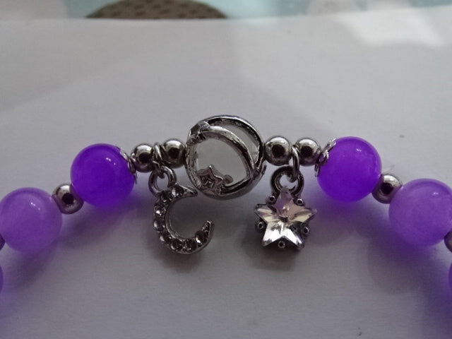 Moon and Planets Elastic Glass Bead Bracelets