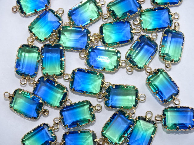 Imitation glass connector - green/blue
