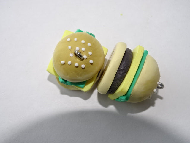 Cheeseburger Polyclay charm