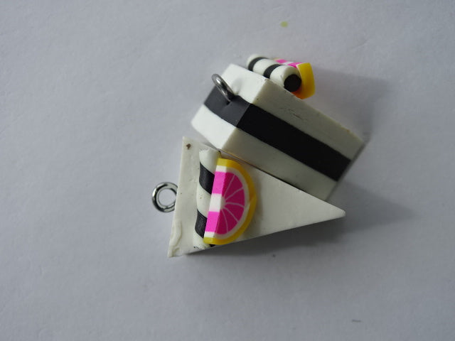 Cute 'Pink Grapefruit' Dessert Slice Polymer Clay Charm
