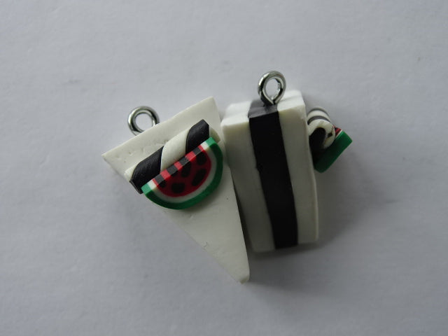 Cute 'Watermelon' Dessert Slice Polymer Clay Charm
