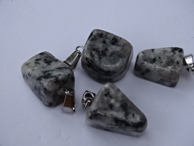 Genuine Tumbled Grey Marble Pendant