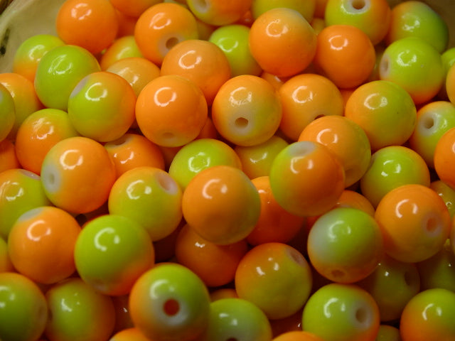 'Sunrise'  2 Tone 8mm Glass Beads