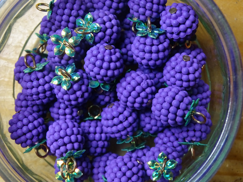 'Berry Cute'  Resin Pendants with Gold Coloured Finding.  'Lilac'