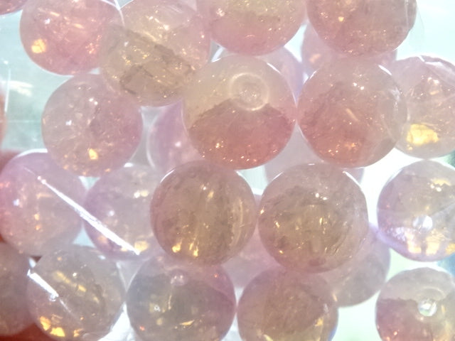 'Candyfloss Ice'   Imitation Opal Crackle Glass Beads   10mm