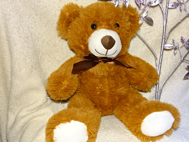Chestnut Brown and White Plush Soft Bear  Approx 30cm High