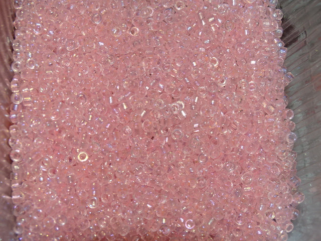 Pale Rose Pink Rainbow Ab 3mm seed (8/0)