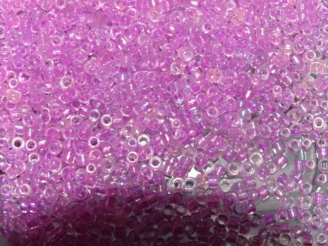 Transparent Ab Rainbow Warm Pink 3mm seed (8/0)