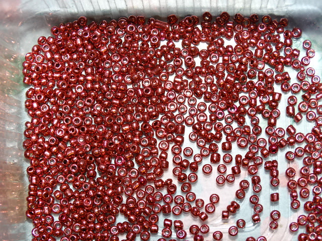 Warm Pink Metallic 2mm Glass Seed Beads