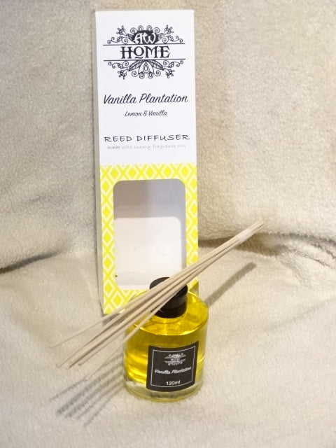 'Vanilla Plantation'   Vanilla and Lemon Scent Reed Diffuser   120ml