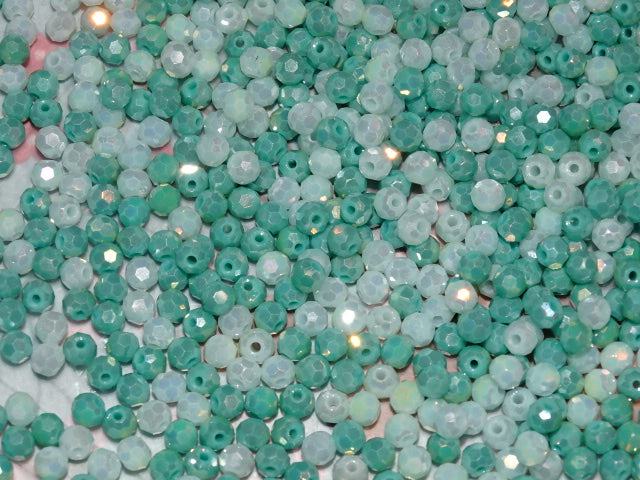 Faceted Full Rainbow Plated  'Iced Sky'   Random Mix  4mm Glass Beads