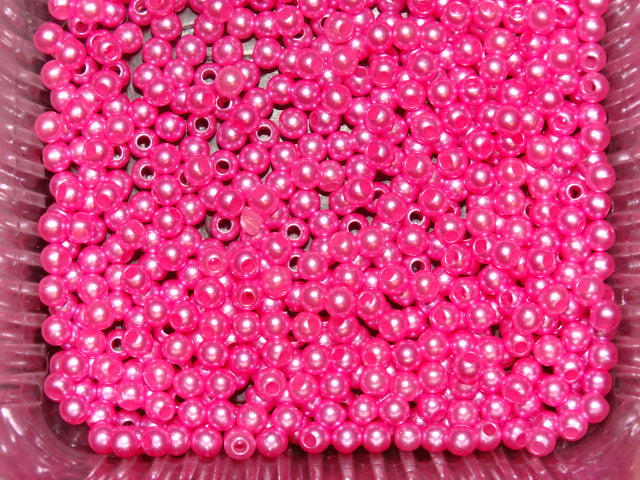 Simply 'Candy Pink' Acrylic Pearls 4mm