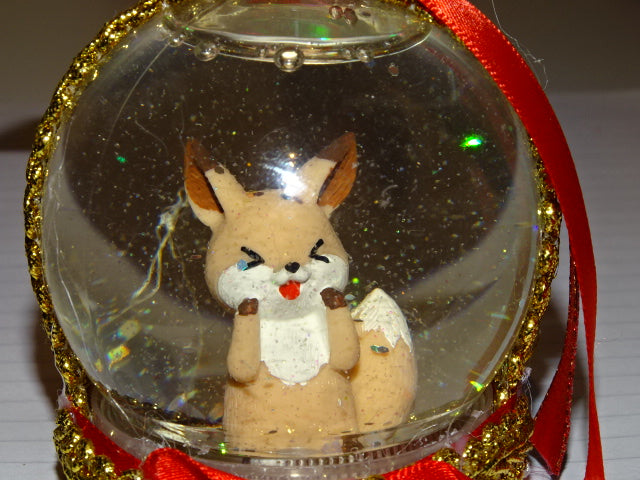 Handmade Cheeky Festive Fox Snow Globe