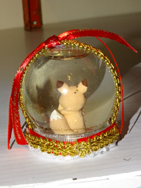 Handmade Cheeky Festive Fox Snow Globe