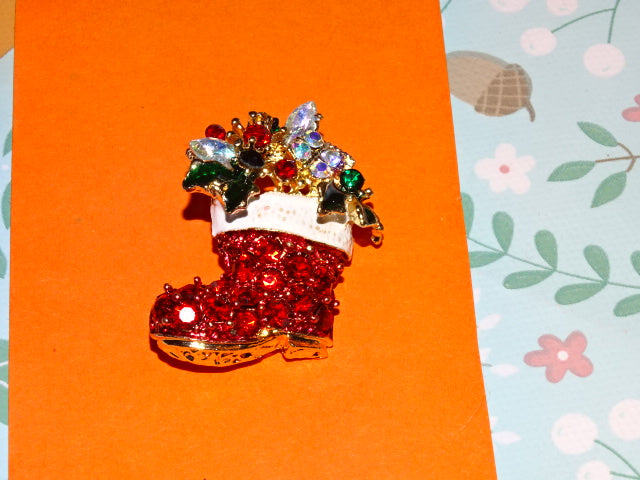 'Beautiful Boot'  Festive Brooch