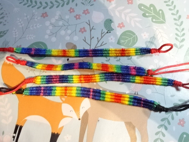 Rainbow/Pride Friendship Bracelets (Bonded Cotton / Nylon)