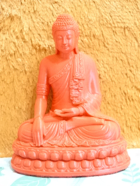 Sitting Buddha  10 x 8cm approx  Made With Red 'Silk Effect' PLA Filament