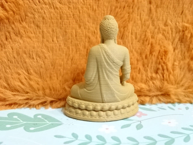 Buddha 5cm tall 3D printed in wood PLA