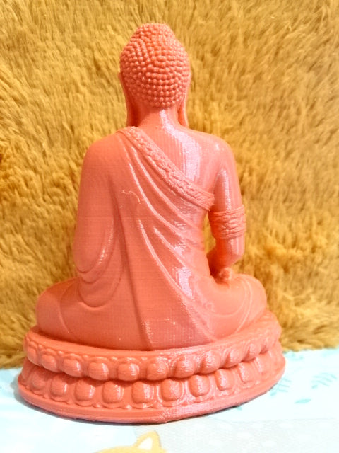 Sitting Buddha  10 x 8cm approx  Made With Red 'Silk Effect' PLA Filament