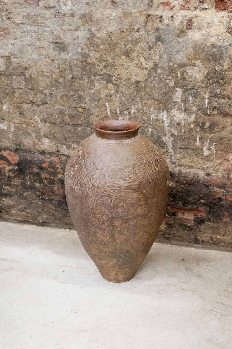 Vintage Old Brown Asian Pots
