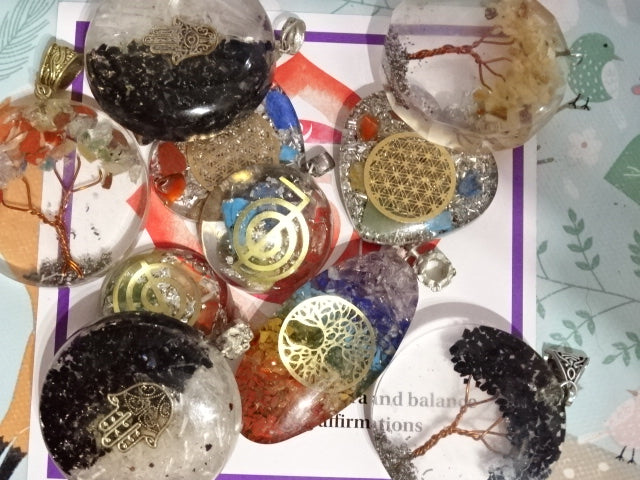 Various 'Orgonite Power Pendants'