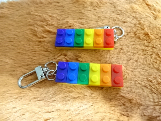 Lego Style Rainbow / Pride Keyring /Bag Charm