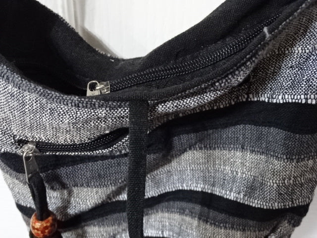 Simple Striped Cotton Over Body Bag