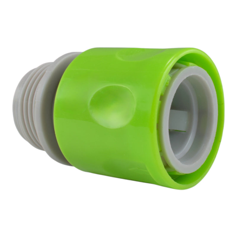 Male & Female Threaded Hose Quick Connector Set with Valve (Lime)