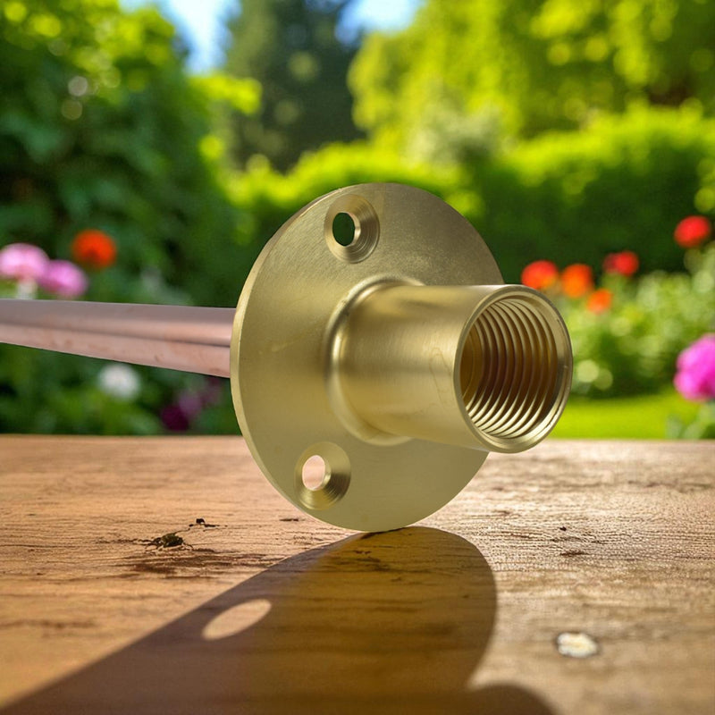 Brass Wall Plate ½” BSPF with 15mm copper pipe (350mm)