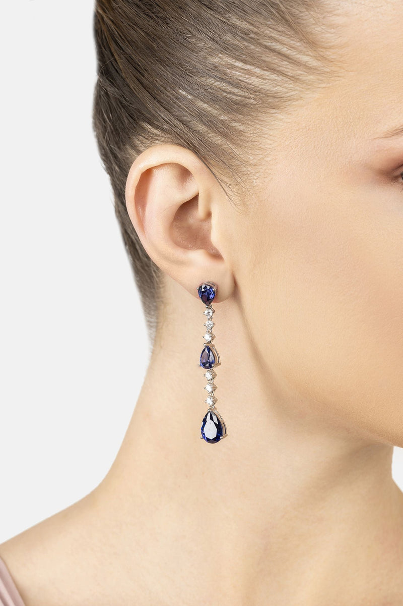 Elizabeth Drop Earrings Tanzanite Silver
