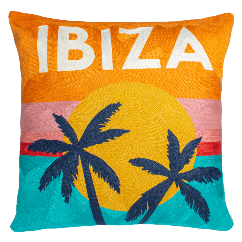 Ibiza - Needlepoint Travel Inspired Pillow