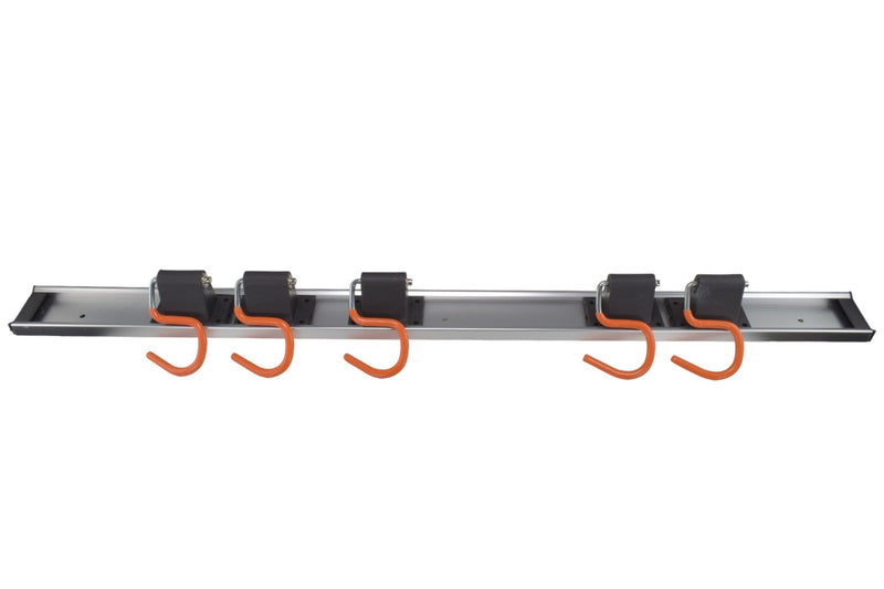Wall Mount Tool Rack Rail with 5 x S Hanging Hooks