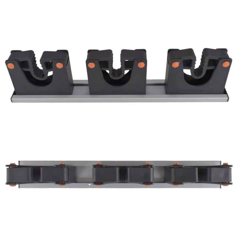Wall Mount Tool Holder Rail - Gripper Design (3 Handles)