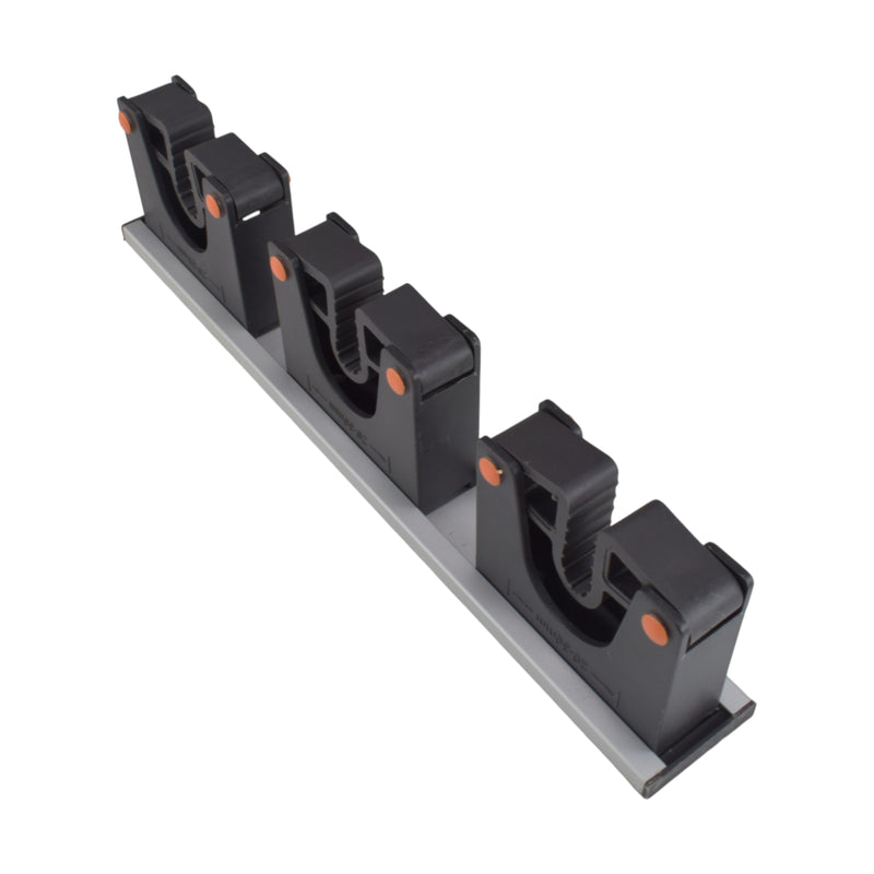 Wall Mount Tool Holder Rail - Gripper Design (3 Handles)