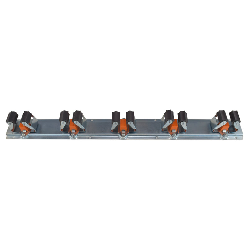 Wall Mount Tool Holder Rail - Roller Grip Design (5 Handles)