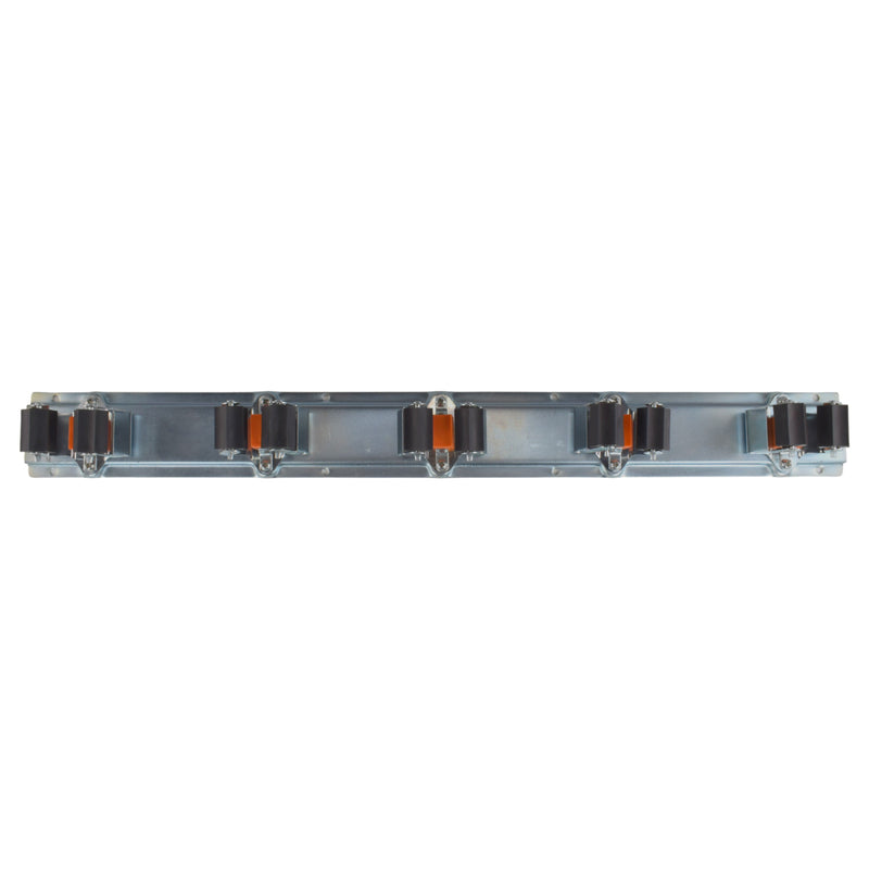 Wall Mount Tool Holder Rail - Roller Grip Design (5 Handles)
