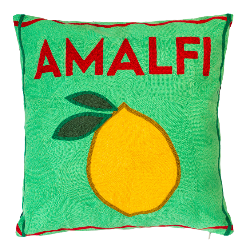Amalfi - Needlepoint Travel Inspired Pillow