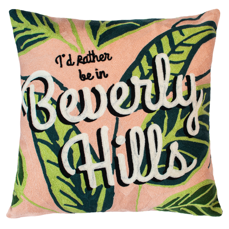 Beverly Hills - Needlepoint Travel Inspired Pillow